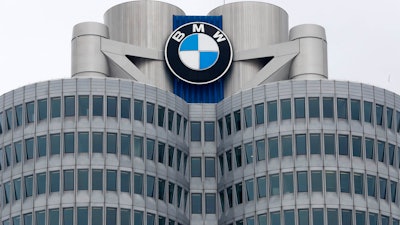 In this Wednesday, March 21, 2018 file photo, the logo of German car manufacturer BMW is pictured at the headquarters in Munich, Germany.