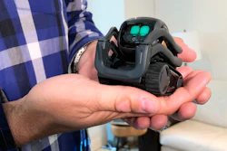 In this Monday, July 30, 2018, photo, Anki Inc. CEO Boris Sofman holds Vector, the company’s new home robot, in New York.