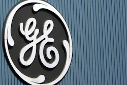This June 24, 2014, file photo, shows the General Electric logo at a plant in Belfort, France.