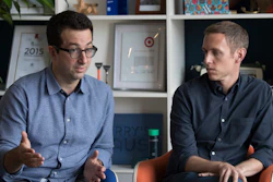 In this Friday, June 15, 2018, photo, co-founders and co-CEOs of Harry's Inc., Jeff Raider, left, and Andy Katz-Mayfield speak during an interview with The Associated Press at company headquarters in New York.