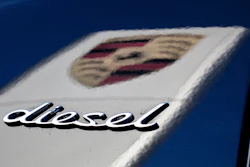 In this Wednesday, Nov. 4, 2015 photo the word 'Diesel' and the logo of the German car manufacturer Porsche is pictured in Stuttgart, Germany.