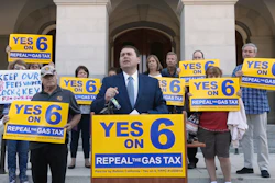 Carl DeMaio discusses a ballot measure he is proposing to provide money for road repairs and eliminate high-speed rail on Tuesday, Sept. 25, 2018, in Sacramento, Calif.