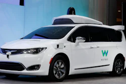 A Chrysler Pacifica hybrid outfitted with Waymo's suite of sensors and radar.