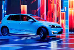 In this Jan. 5, 2016 file photo Volkswagen unveils the e-Golf Touch electric car during a keynote address at CES International in Las Vegas.