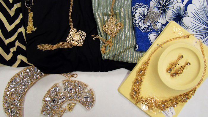 This Sept. 20, 2018, photo provided by the Center for Environmental Health (CEH) shows jewelry items loaded with the toxic metal cadmium they bought from the shelves of national retailers.