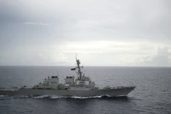 In this Oct. 13, 2016, file photo, guided-missile destroyer USS Decatur (DDG 73) operates in the South China Sea as part of the Bonhomme Richard Expeditionary Strike Group (ESG).