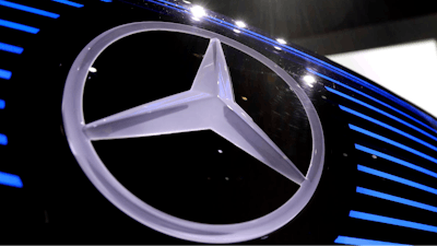 In this Feb. 2, 2017 file photo the logo of Mercedes is photographed in Stuttgart, Germany.