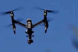 A drone equipped with a thermal camera flies over the plants at the Pennsylvania Department of Natural Resources' Jennings Environmental Education Center on Wednesday, July 11, 2018.