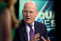 In this June 26, 2018, file photo, General Electric Chairman & CEO John Flannery is interviewed on the floor of the New York Stock Exchange.