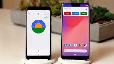 The Google Pixel 3, left, and Pixel 3 XL are shown in this photo, in New York, Monday, Oct. 15, 2018.