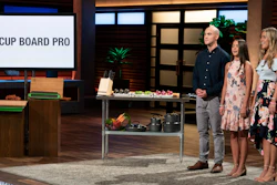 In this image provided by ABC, Kevin Young’s children present the product of their late father on a 'Shark Tank' episode that aired on Sunday, Oct. 21, 2018.