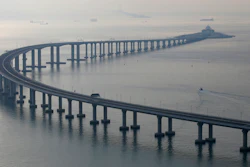 The Hong Kong-Zhuhai-Macau Bridge is seen in Hong Kong, Monday, Oct. 22, 2018.