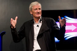 In this Wednesday, Sept., 14, 2011 file photo, inventor James Dyson launches the Dyson DC41 Ball vacuum and the Dyson Hot heater fan on in New York.