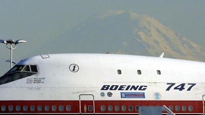 The first 747 ever built sits on the west side of Boeing Field near Boeing's corporate headquarters, Wednesday, March 21, 2001, in Seattle.