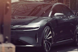 The Lucid Air at Warner Bros. Studios.