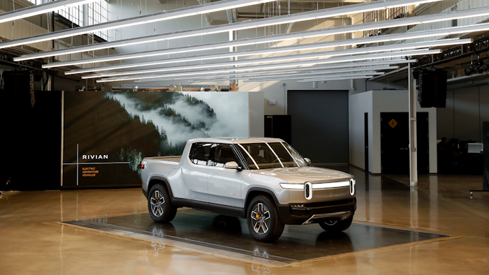 This Wednesday, Nov. 14, 2018, photo shows Rivian R1T at Rivian headquarters in Plymouth, Mich.
