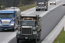 This Oct. 19, 2011 file photo shows trucks traveling on Interstate 89 in Berlin, Vt.
