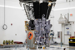 In this July 6, 2018 file photo, NASA's Parker Solar Probe sits in a clean room at Astrotech Space Operations in Titusville, Fla.