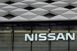 This June 14, 2018, file photo shows a Nissan logo at the automaker's showroom in Tokyo.