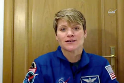 In this image from video made available by NASA, U.S. astronaut Anne McClain speaks during an interview in Star City, Russia on Friday, Nov. 9, 2018.