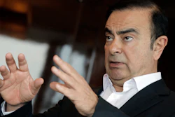 In this Friday, April 20, 2018 photo, Nissan Chairman Carlos Ghosn speaks during an interview in Hong Kong.