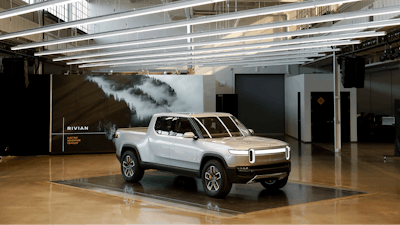 This Wednesday, Nov. 14, 2018, photo shows Rivian R1T at Rivian headquarters in Plymouth, Mich.