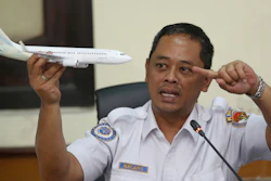 National Transportation Safety Committee investigator Nurcahyo Utomo during a press conference in Jakarta, Wednesday, Nov. 28, 2018.