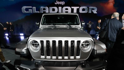 A 2020 Jeep Gladiator is shown during the Los Angeles Auto Show on Wednesday, Nov. 28, 2018, in Los Angeles.