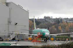 In this Nov. 14, 2018, file photo a Boeing 737-MAX 8 is parked outside Boeing Co.'s 737 assembly facility in Renton, Wash.