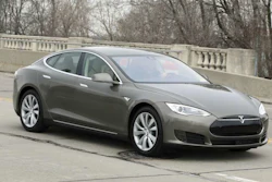 The Tesla Model S 70D during a 2015 test drive in Detroit.