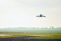 This Dec. 7, 2016, file photo provided by Amazon shows an Amazon Prime Air drone in Cambridgeshire, U.K.