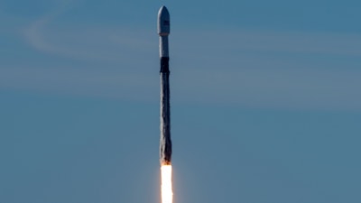 A SpaceX Falcon 9 rocket launches from Space Launch Complex-4E at Vandenberg Air Force Base, Calif., Monday, Dec. 3, 2018.