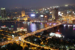 In this Tuesday, May 5, 2015 file photo, rush hour traffic fills the 6 October bridge over the Nile River in Cairo.