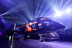 In this Dec. 12, 2018, file photo, a plane from the Brazilian plane-maker Embraer 195 is displayed in Minsk, Belarus.