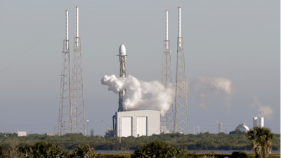 A Falcon 9 SpaceX rocket, carrying the U.S. Air Force's first Global Positioning System III space vehicle, in Cape Canaveral, Fla., Tuesday, Dec. 18, 2018.
