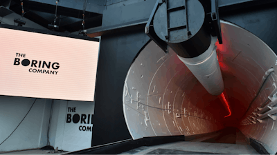 The unveiling event for the Boring Co. Hawthorne test tunnel in Hawthorne, Calif., Tuesday, Dec. 18, 2018.