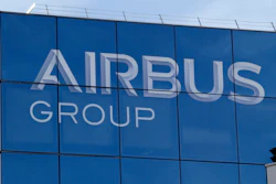 In this May 6, 2016 file photo, the logo of the Airbus Group is pictured in Suresnes, outside Paris.