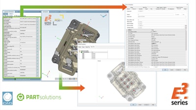 Harting has been selected as the first producer to support a common interface between the CAx data providers CADENAS and Zuken E³.series.