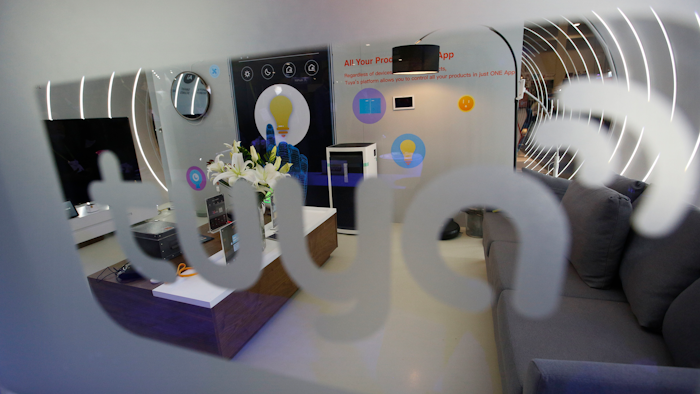 A smart home mockup is on display at the Tuya booth at CES International, Wednesday, Jan. 9, 2019, in Las Vegas.
