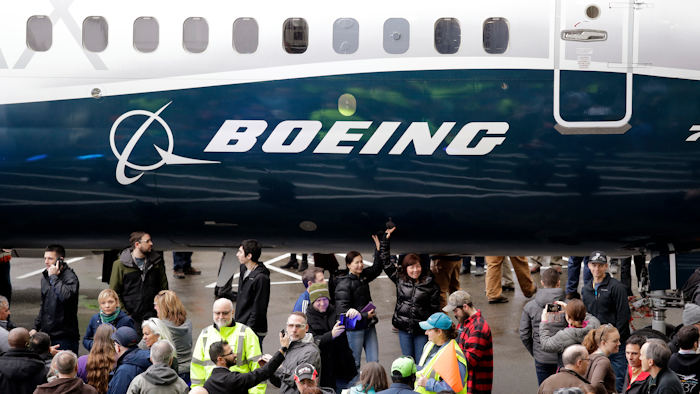 In this Feb. 5, 2018, file photo a Boeing 737 MAX 7 is displayed during a debut for employees and media in Renton, Wash.
