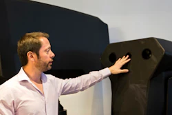 Skylock product manager Asaf Lebovitz explains their system's main unit at the company's offices in Petah Tikvah, Israel.