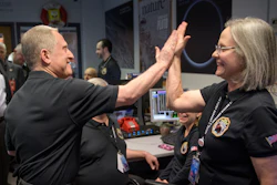 New Horizons principal investigator Alan Stern and mission operations manager Alice Bowman after the team received signals from the spacecraft Tuesday, Jan. 1, 2019.