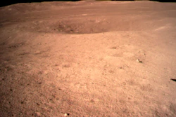 In this photo provided Jan. 3, 2019, the first image of the moon's far side taken by China's Chang'e-4 probe.
