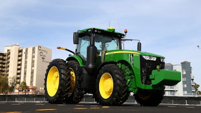 John Deere's self-driving tractor shown at CES International Tuesday, Jan. 8, 2019, in Las Vegas.