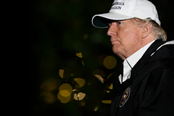 President Donald Trump walks on the South Lawn of the White House in Washington, Thursday, Jan. 10, 2019.