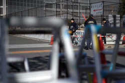 Step ladders placed by photographers and cameramen are seen in front of Tokyo Detention Center, where former Nissan chairman Carlos Ghosn is detained, Friday, Jan. 11, 2019.