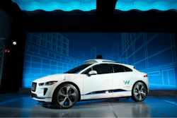In this March 27, 2018 file photo, the Jaguar I-Pace vehicle outfitted with Waymo's suite of sensors and radar is introduced in New York.