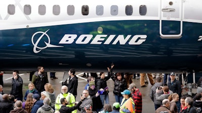 In this Feb. 5, 2018, file photo a Boeing 737 MAX 7 is displayed during a debut for employees and media in Renton, Wash.