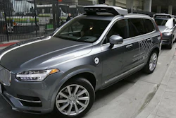 In this Dec. 13, 2016 photo, an Uber driverless car heads out for a test drive in San Francisco.