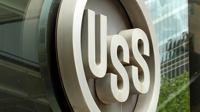 This April 26, 2010, file photo shows the U.S. Steel logo outside the headquarters building in downtown Pittsburgh.
